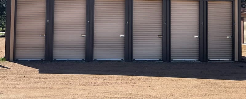 Edgewood Storage in Mosinee, Wisconsin — a row of drive-up units