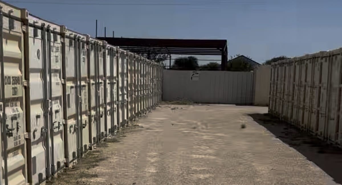 Odessa Smart Storage in Odessa, Texas — drive aisle and storage containers